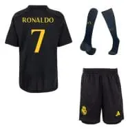 Чёрная футбольная форма Real Madrid Роналду 2024 с гетрами