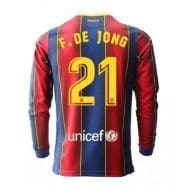 Футболка Фрэнки Де Йонг 21 Барселона 2020-2021 длинный рукав