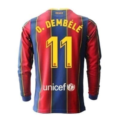 Футболка Дембеле 11 Барселона 2020-2021 длинный рукав