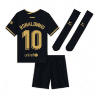 Чёрная детская футбольная форма Рональдиньо Барселона с гетрами