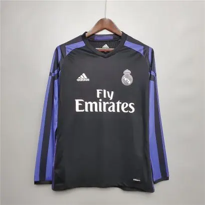 Ретро футболка Реал Мадрид гостевая 2015-2016 Длинный рукав