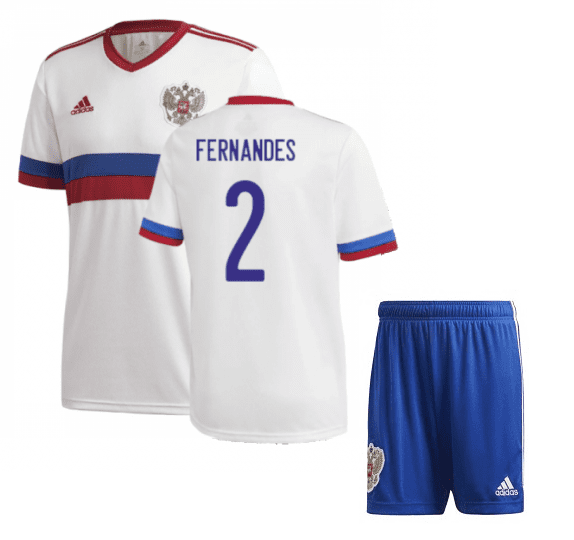 Белая футбольная форма Россия Фернандес Евро 2020