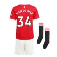 Детская форма Манчестер Юнайтед 2021-2022 Ван де Бек 34 с гетрами купить