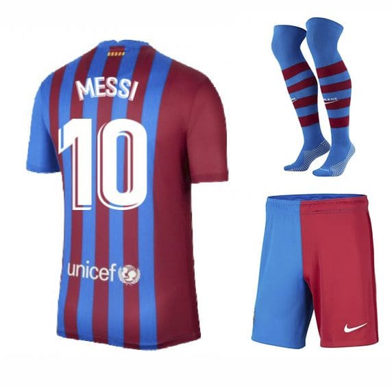 Футбольная форма Месси 10 Барселона 2022 с гетрами