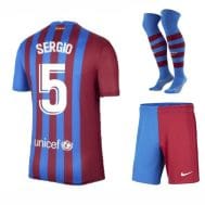 Футбольная форма Серхио 5 Барселона 2022 с гетрами