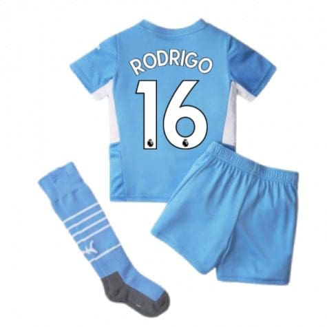 Детская форма Манчестер Сити 2021-2022 Родриго 16 с гетрами