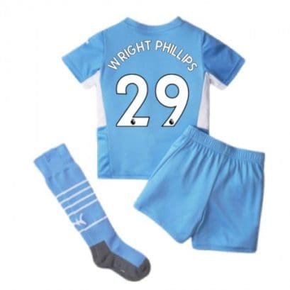 Детская форма Манчестер Сити 2021-2022 Райт-Филлипс 29 с гетрами