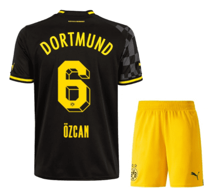 Чёрная детская футбольная форма Озджан Боруссия Дортмунд 2023