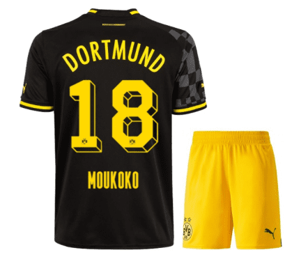 Чёрная детская футбольная форма Мукоко Боруссия Дортмунд 2023