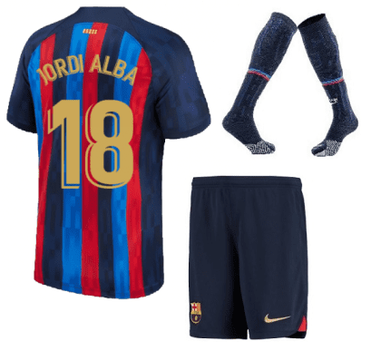 Футбольная форма Альба Барселона 2023 года с гетрами