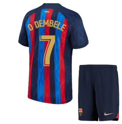 Детская футбольная форма Дембеле 7 Барселона 2022-2023