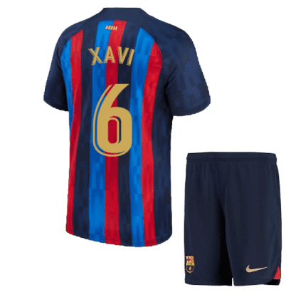 Детская футбольная форма Хави 6 Барселона 2022-2023