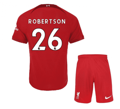 Детская футбольная форма Робертсон 26 Ливерпуль 2023 года