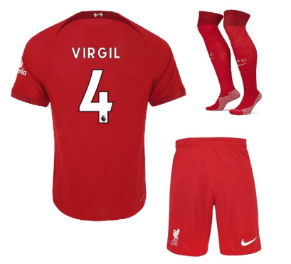 Футбольная форма Вирджил Ливерпуль 2023 года с гетрами
