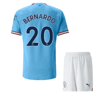 Детская футбольная форма Бернарду 20 Манчестер Сити 2023 года
