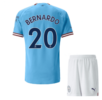 Детская футбольная форма Бернарду 20 Манчестер Сити 2023 года
