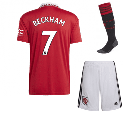 Детская форма Бекхэм 7 Манчестер Юнайтед 2023 года с гетрами