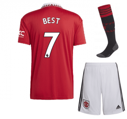 Детская форма Бест 7 Манчестер Юнайтед 2023 года с гетрами