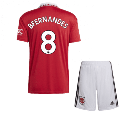Детская футбольная форма Фернандеш 8 Манчестер Юнайтед 2023 года