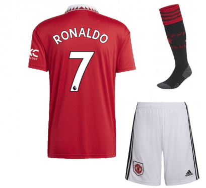 Футбольная форма Роналдо Манчестер Юнайтед 2023 года с гетрами