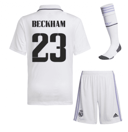 Детская форма Реал Мадрид 2023 года Бекхэм 23 с гетрами