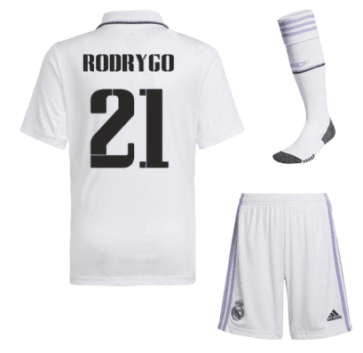 Детская форма Реал Мадрид 2023 года Родриго 21 с гетрами