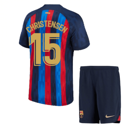 Детская футбольная форма Кристенсен 15 Барселона 2022-2023