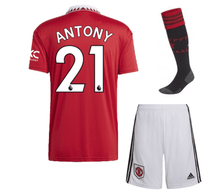 Футбольная форма Антони Манчестер Юнайтед 2023 года с гетрами
