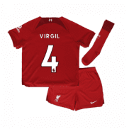 Детская футбольная форма Вирджил 4 Ливерпуль 2023 года с гетрами