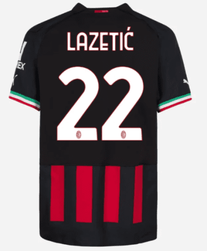 Футболка Лазетич Милан 2023 год
