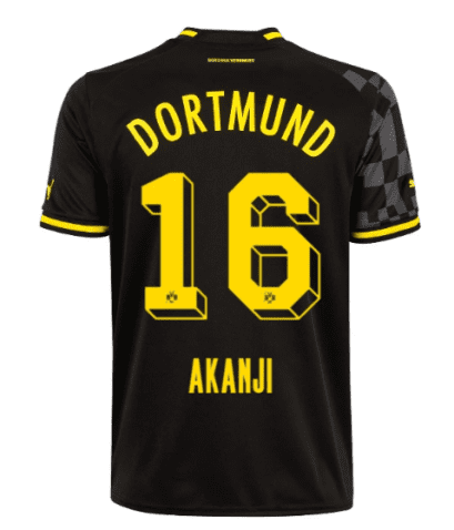 Гостевая детская футболка Аканджи Боруссия Дортмунд 2022-2023