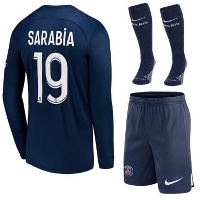Футбольная форма Сарабия ПСЖ длинный рукав 2023 с гетрами