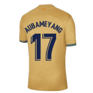 Гостевая детская футболка Обамеянг Барселона 2022-2023