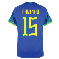 Гостевая футболка Фабиньо сборной Бразилии 2022