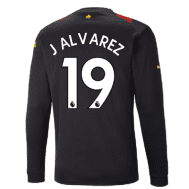 Гостевая футболка Альварес Манчестер Сити 2023 длинный рукав