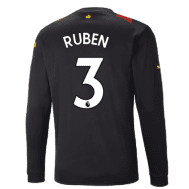 Гостевая футболка Рубен Манчестер Сити 2023 длинный рукав