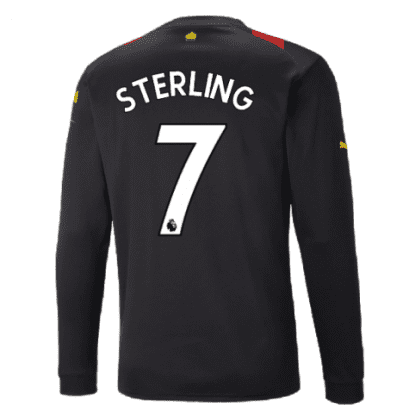 Гостевая футболка Стерлинг Манчестер Сити 2023 длинный рукав