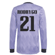 Гостевая футболка Реал Мадрид Родриго длинный рукав 22-23 год