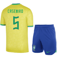 Детская футбольная форма Каземиро Бразилия 2022