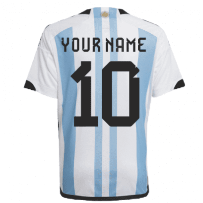 Футболка Сборной Аргентины с Вашей фамилией и номером с тремя звёздами