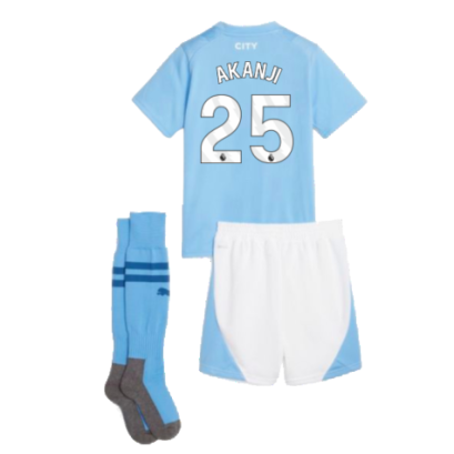 Детская футбольная форма Манчестер Сити Аканджи 25 2023 - 2024 с гетрами