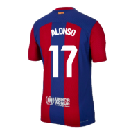 Детская футболка Барселона Алонсо 2024 года