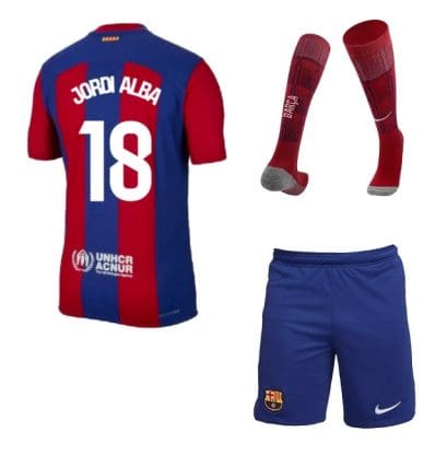 Детская футбольная форма Барселона Альба 2023 - 2024 с гетрами