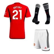Футбольная форма Антони 21 Манчестер Юнайтед 2023 - 2024 с гетрами