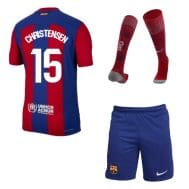 Детская футбольная форма Барселона Кристенсен 2023 - 2024 с гетрами
