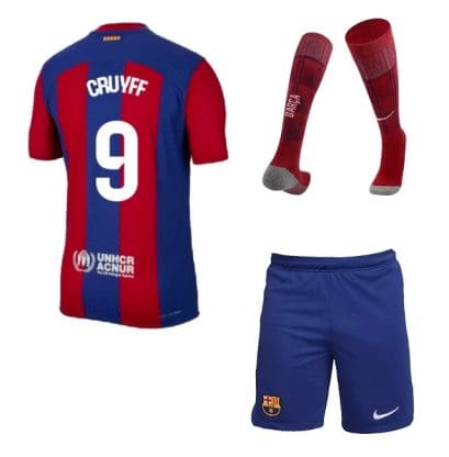 Детская футбольная форма Барселона Кройф 2023 - 2024 с гетрами