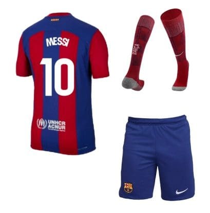 Детская футбольная форма Барселона Месси 2023 - 2024 с гетрами