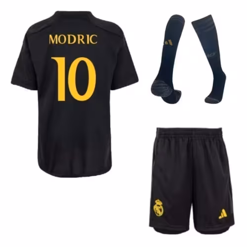 Чёрная футбольная форма Real Madrid Модрич 2024 с гетрами