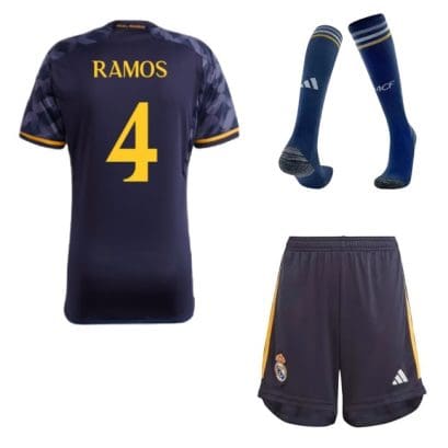 Гостевая детская форма Реал Мадрид Рамос 2024 с гетрами