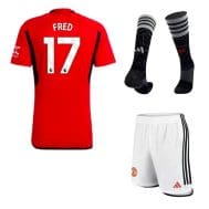 Детская футбольная форма Манчестер Юнайтед Фред 2023 - 2024 с гетрами